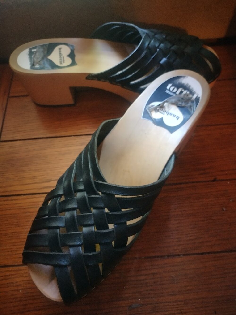 Swedish Hasbeens Huarache platforms